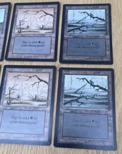 Magic The Gathering Beta Basic Land Swamp Variant A B & C Two Sets 6 Total Cards - Image 3