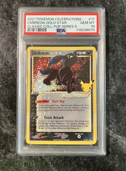 2021 Pokemon Celebrations Umbreon-Gold Star Card PSA 10 Gem Mint - Image 1
