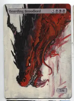 Hoarding Broodlord MTG Altered art MAGIC Hand Painted Card Commander - Image 1
