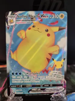 Surfing Pikachu VMAX 009/025 Celebrations Ultra Rare Holo Pokemon Card NM - Image 1