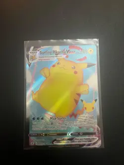 Surfing Pikachu VMAX 009/025 Holo Rare VMAX Celebrations Pokemon NM/M - Image 2