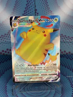 Surfing Pikachu VMAX 009/025 Celebrations Pokemon 2021 Full Holo Art NM - Image 1