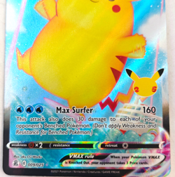 Surfing Pikachu VMax 009/025 Ultra Rare Holo 21 Celebrations Pokemon Card (Har) - Image 4