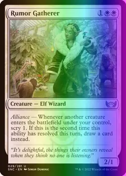 MTG Magic the Gathering Rumor Gatherer (29/547) Streets of New Capenna LP FOIL - Image 1