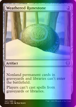 MTG Magic the Gathering Weathered Runestone (247/551) Kaldheim LP FOIL - Image 1