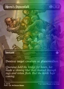 MTG Magic the Gathering Hero's Downfall (319/789) Foundations NM FOIL - Image 1