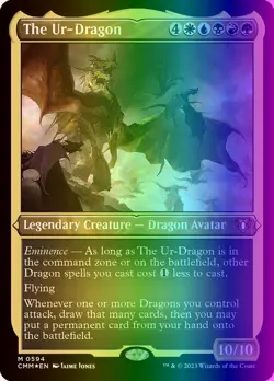 MTG The Ur-Dragon (594/1455) Commander Masters LP FOIL- Etched - Image 1