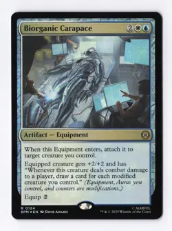 Biorganic Carapace (Foil) 0124 (R) MTG Marvel's Spider-Man (SPM) - Image 1