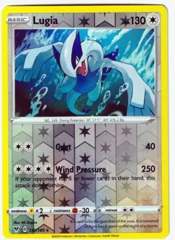 Lugia Reverse Holo Rare SWSH04: Vivid Voltage 132/185 NM Pokemon TCG - Image 1