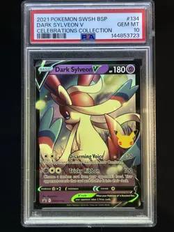 Pokemon TCG 2021 DARK SYLVEON V Celebrations SWSH134 PSA 10 GEM MINT - Image 1