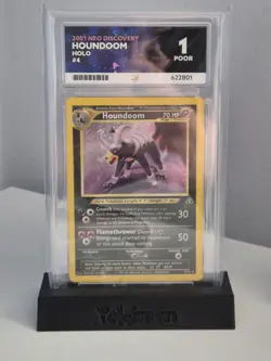 Pokemon TCG Houndoom Neo Discovery Holo Card 4/75 ACE 1 Poor - Image 2
