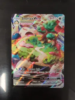 Pokemon TCG Snorlax VMAX Holo Ultra Rare Sword & Shield Base Set 142/202 - Image 1