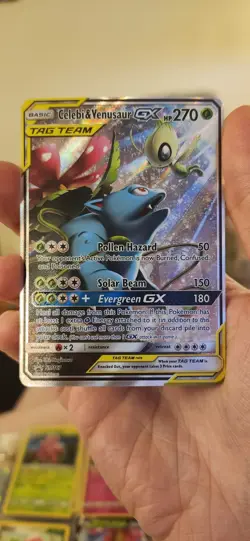 2019 POKEMON SM BLACK STAR PROMO #SM167 FULL ART/CELEBI & VENUSAUR GX - Image 1