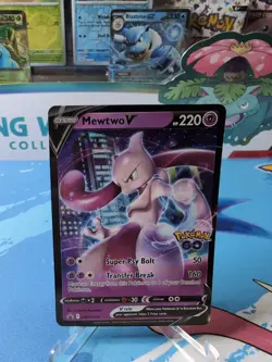 Mewtwo V SWSH223 - Pokemon TCG Pokemon GO Promo Ultra Rare Holo Card NM - Image 1