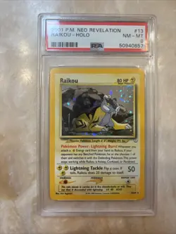 2001 Pokemon Neo Revelation Holo Raikou PSA 8 NM-MT - Image 1