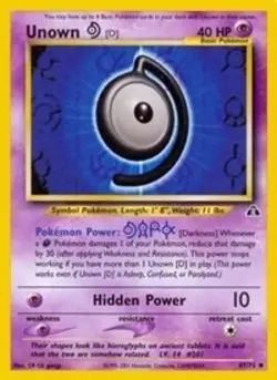 Pokemon Unown D (47/75) Neo Discovery NM - Image 1