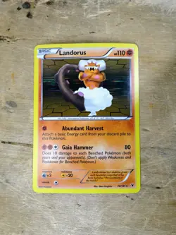 Pokemon TCG Landorus Noble Victories NVI 74/101 Holo Rare B&W Fighting LP - Image 1