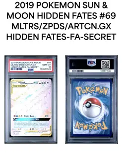 2019 POKEMON HIDDEN FATES SECRET FULL ART/MOLTRES & ZAPDOS & ARTICUNO GX PSA 10 - Image 1