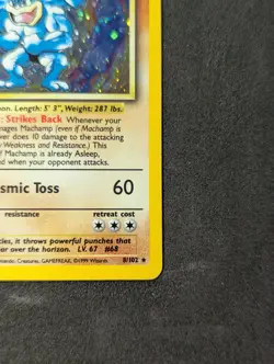 Pokemon TCG Machamp Base Set 1st Edition 8/102 Cosmos Holo - Image 4