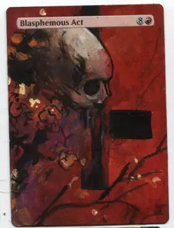 Blasphemous Act MTG Altered art MAGIC Hand Painted Card Commander - Image 1