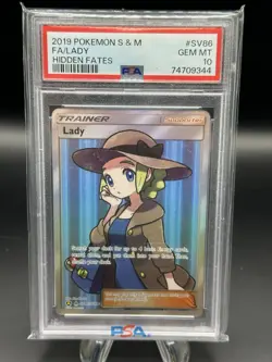 Pokemon TCG Trainer Lady, Hidden Fates, Shiny Holo Rare Card SV86/SV94 - Image 1