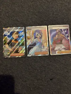Pokemon Trainer Supporter Card Lot - Brock, Fennel, Leon, Full Art Foil - Image 1