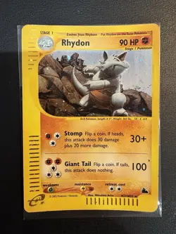 Pokemon TCG Rhydon H27/H32 Holo Rare E-Reader Vintage Skyridge - Image 1