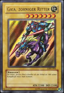 Yu-Gi-Oh! Gaia, Zorniger Ritter LOB-G004 Ultra Rare [LP] Fierce Knight | DE 2002 - Image 1