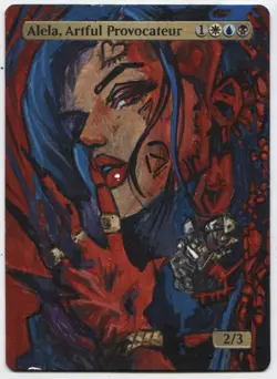 Alela, Artful Provocateur MTG Altered art MAGIC Hand Painted Card Commander - Image 1