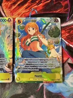 One Piece NAMI Alt Art EB03-053 + SR SET English NM Heroines NEW - Image 3
