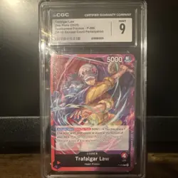 2025 ONE PIECE Trafalgar Law P-086 OP-10 Promo CGC 9 Event Participation Leader - Image 1