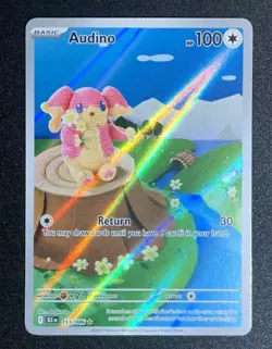 Pokemon Audino 151/086 Sv: Black Bolt Illustration Rare Basic 100 HP Holo Card - Image 1
