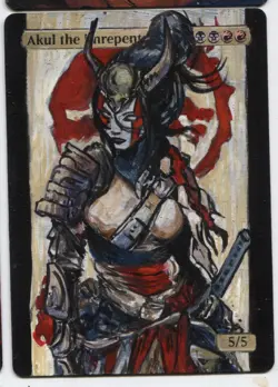 Akul the Unrepentant MTG Altered art MAGIC Hand Painted Card Commander - Image 1