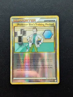 NM Pokemon Professor Elm's Training Method Reverse Holo Card 100/123 HG/SS - Image 1