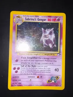 Pokemon Card Sabrina's Gengar-14/132 Holo Set Gym Heroes Eng NEARMINT- - Image 1