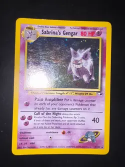 Pokemon Card Sabrina's Gengar-14/132 Holo Set Gym Heroes Eng NEARMINT- - Image 2