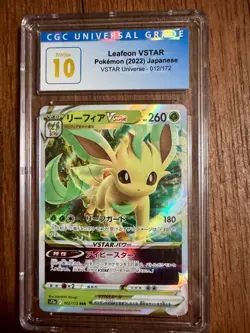 2022 Pokemon SWSH VSTAR Universe Japanese Leafeon Holo #012/172 CGC 10 Pristine - Image 1