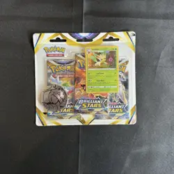 Pokemon TCG Brilliant Stars 3 Pack Blister Leafeon Promo - Image 1