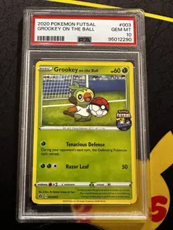 2020 Pokemon Futsal #003 Grookey On the Ball PSA 10 - Image 1