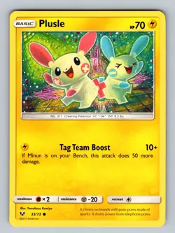 Plusle 33/73 Common Shining Legends LP - NM Pokemon TCG - Image 1