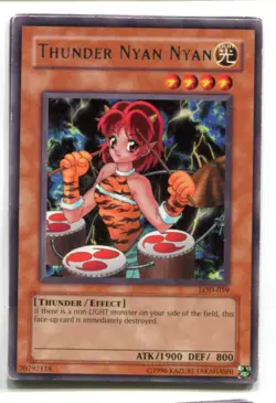 Yu-Gi-Oh! PLAYED/POOR Thunder Nyan Nyan Rare English Thunder Nyan Nyan - Image 1