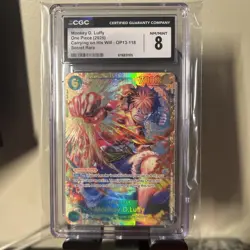 One Piece CCG Monkey.D.Luffy OP13-118 Carrying on His Will Secret Rare CGC 8 - Image 1