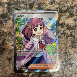 Pokemon TCG Stellar Crown Lacey Trainer Holo Card 166/142 Ultra Rare Full Art - Image 1