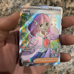 Pokemon TCG Stellar Crown Lacey Trainer Holo Card 166/142 Ultra Rare Full Art - Image 3