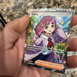 Pokemon TCG Stellar Crown Lacey Trainer Holo Card 166/142 Ultra Rare Full Art - Image 4