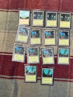 MTG 4th Edition FBB. Black Border Lands Card Lot. Chinese Language - Image 2