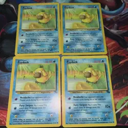 Pokemon Psyduck #53/62 Fossil Common Vintage Lot of 4 Cards Non Holo 1999 LP - Image 1