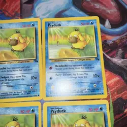 Pokemon Psyduck #53/62 Fossil Common Vintage Lot of 4 Cards Non Holo 1999 LP - Image 4