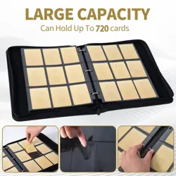 Trading Card Binder,9-Pocket Baseball Card Binder Holds 720 Cards with 40 Rem... - Image 3