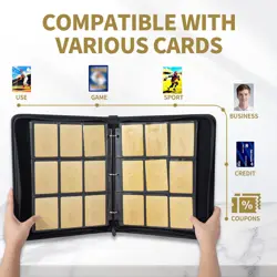 Trading Card Binder,9-Pocket Baseball Card Binder Holds 720 Cards with 40 Rem... - Image 5